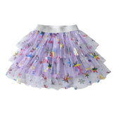 Girls Sequin Shimmer Tulle Layer Skirt 3T-8T